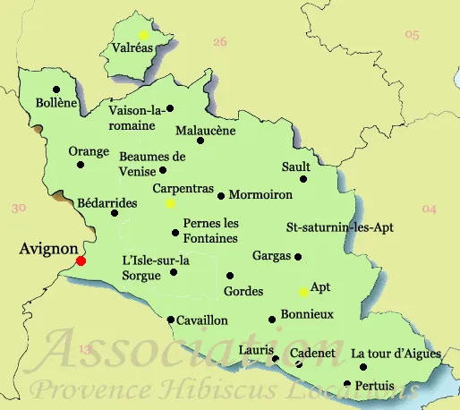 Carte du département du Vaucluse